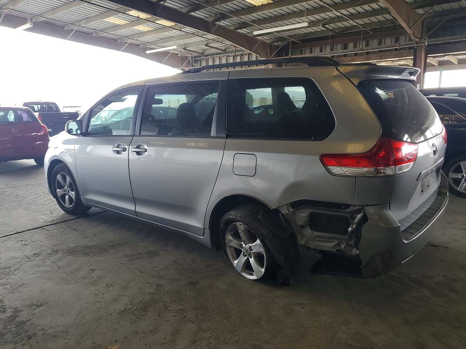 2013 Toyota Sienna VIN 5TDKK3DC6DS381798 COPART salvage auction — REAR END, Ca - Salvage Certificate, sold $2,500 on 2026-07-30 (photo 2)