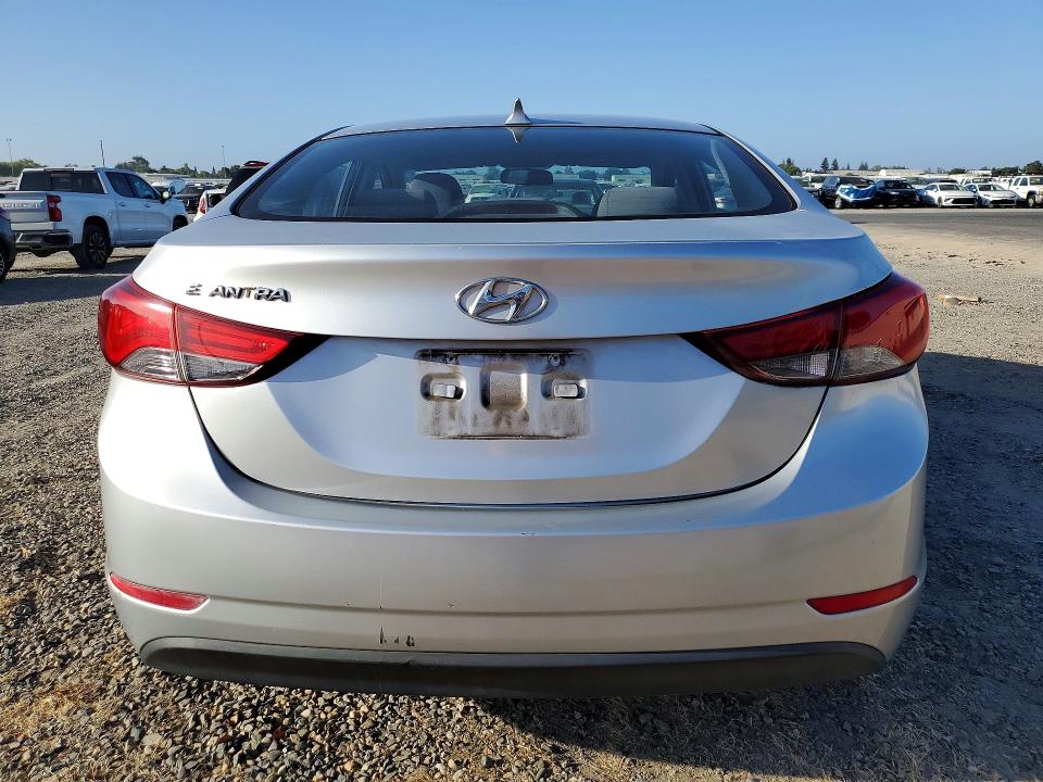 2016 Hyundai Elantra VIN KMHDH4AE8GU491007 COPART salvage auction — REAR END, Ca - Dlr/Dis/Exp Only Salvage Title, sold $1,250 on 2026-07-07 (photo 6)