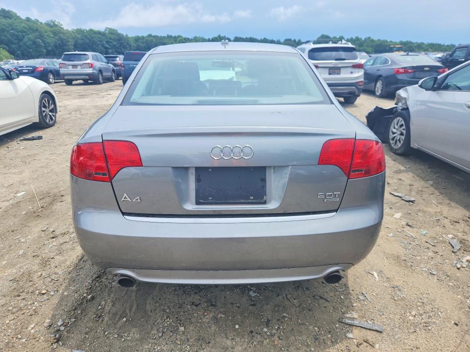 2008 Audi A4 VIN WAUDF78E08A101762 COPART salvage auction — REAR END, Md - Cert Of Salvage < 75% Damage, sold $225 on 2026-07-28 (photo 6)