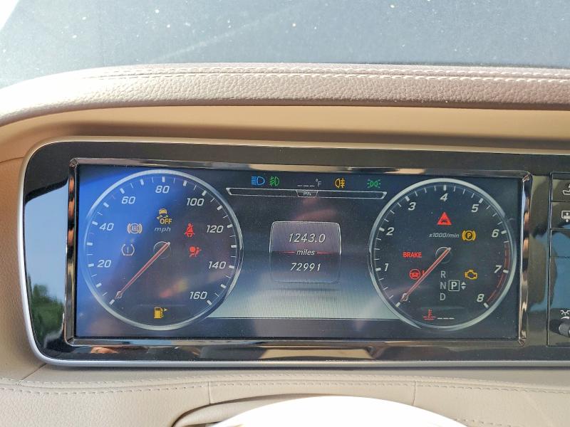 2016 Mercedes-benz S-klasse VIN WDDUG8FB4GA246385 COPART salvage auction — WATER/FLOOD, Ma - Cert Of Title-Reconstrctd Fld, sold $8,300 on 2026-08-10 (photo 9)