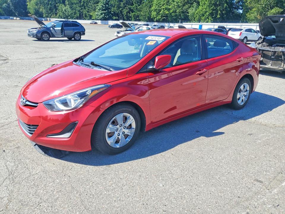 2016 Hyundai Elantra VIN KMHDH4AE1GU526566 COPART salvage auction — FRONT END, Wa - Bill Of Sale, sold $450 on 2026-07-27 (photo 1)