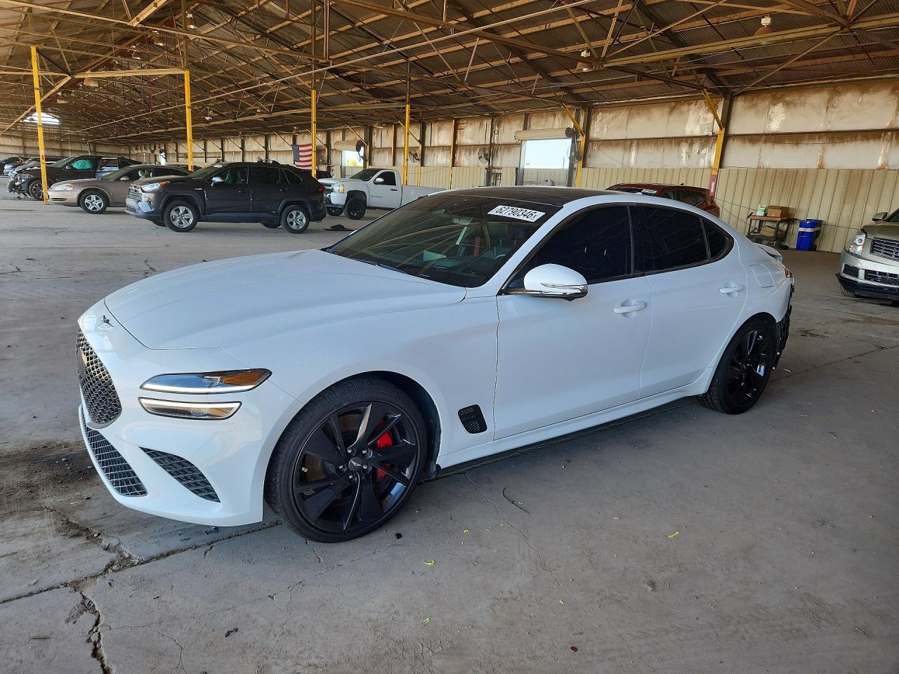 2023 Genesis G70 VIN KMTG54TE8PU115531 COPART salvage auction — Rear End, Sc - Salvage Title, sold $17,500 on 2026-09-16 (photo 1)