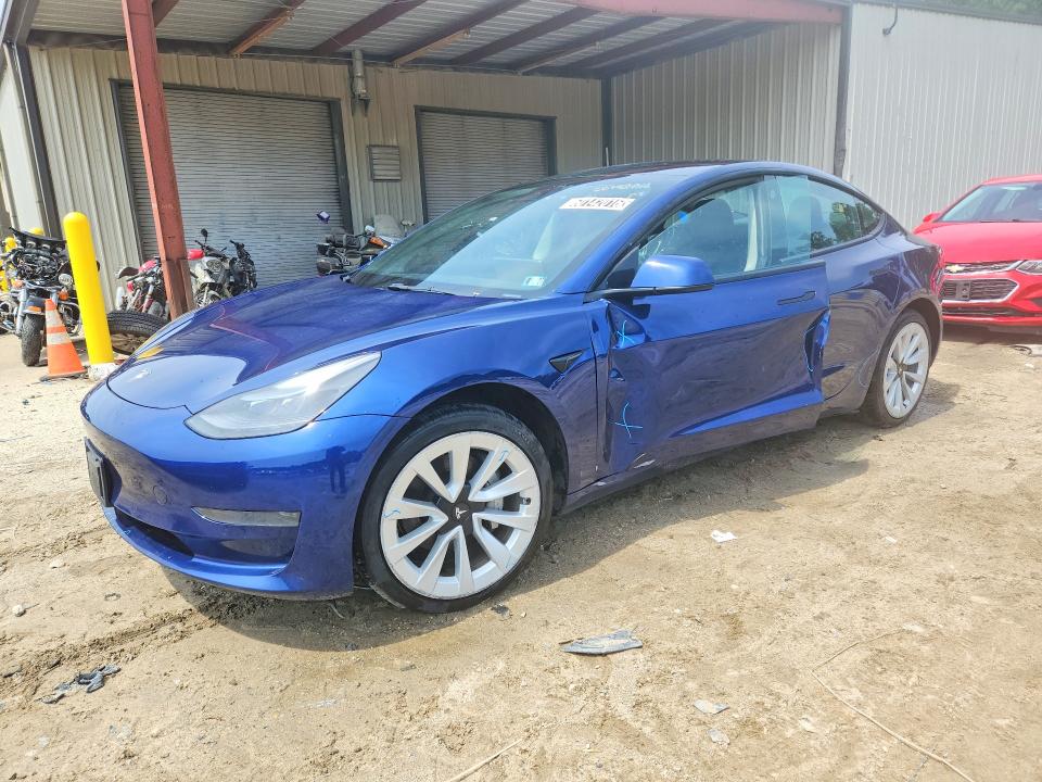 2022 Tesla Model 3 VIN 5YJ3E1EA9NF287417 COPART salvage auction — SIDE, NJ - CERTIFICATE OF TITLE, sold $5,200 on 2026-07-22 (photo 1)