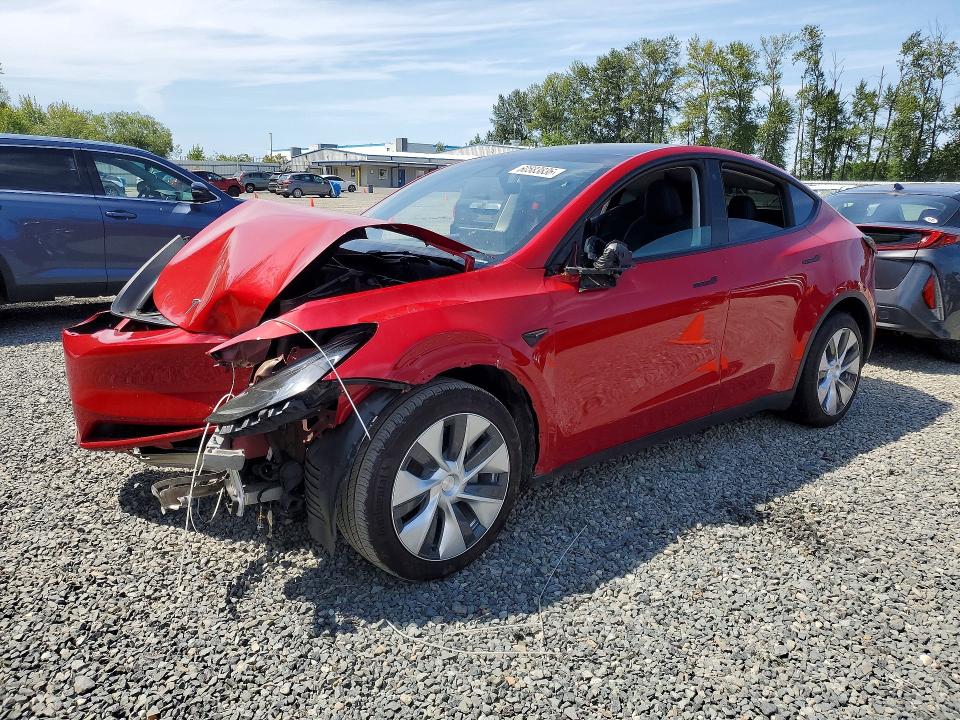 2023 Tesla Model y VIN 7SAYGDEE8PF674535 COPART salvage auction — FRONT END, WA - BILL OF SALE, sold $6,700 on 2026-07-27 (photo 1)