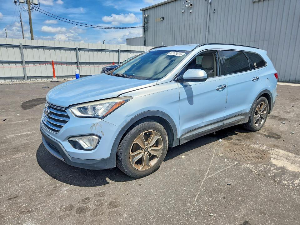 2013 Hyundai Santa fe VIN KM8SM4HF3DU028365 COPART salvage auction — FRONT END, Fl - Certificate Of Title, sold $1,350 on 2026-07-27 (photo 1)