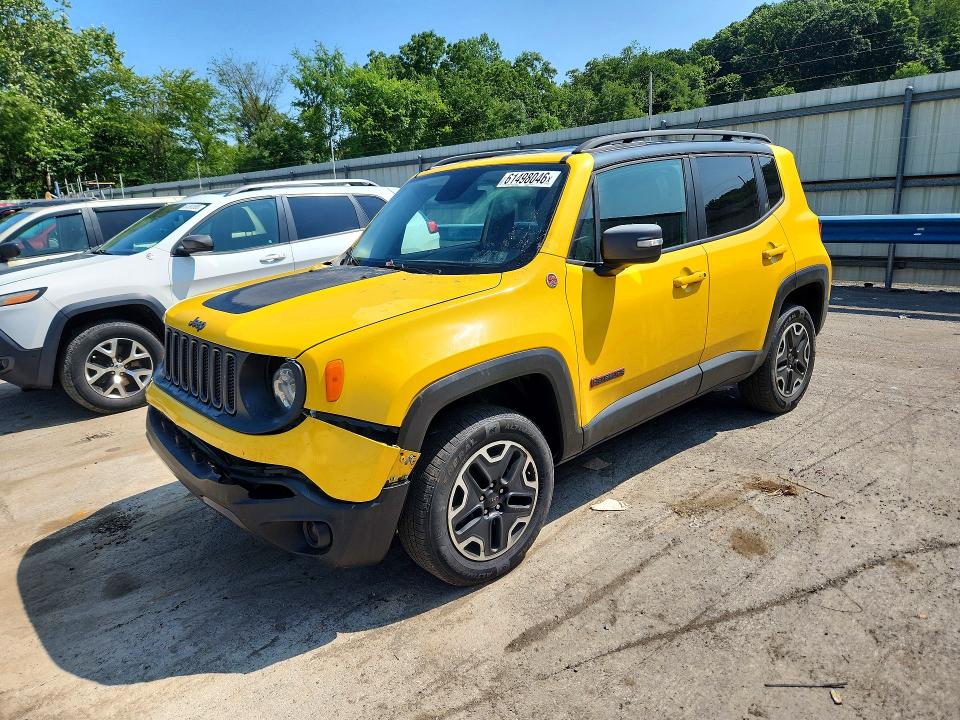 2017 Jeep Renegade VIN ZACCJBCB9HPE54546 COPART salvage auction — FRONT END, PA - CERTIFICATE OF SALVAGE, sold $100 on 2026-07-30 (photo 1)