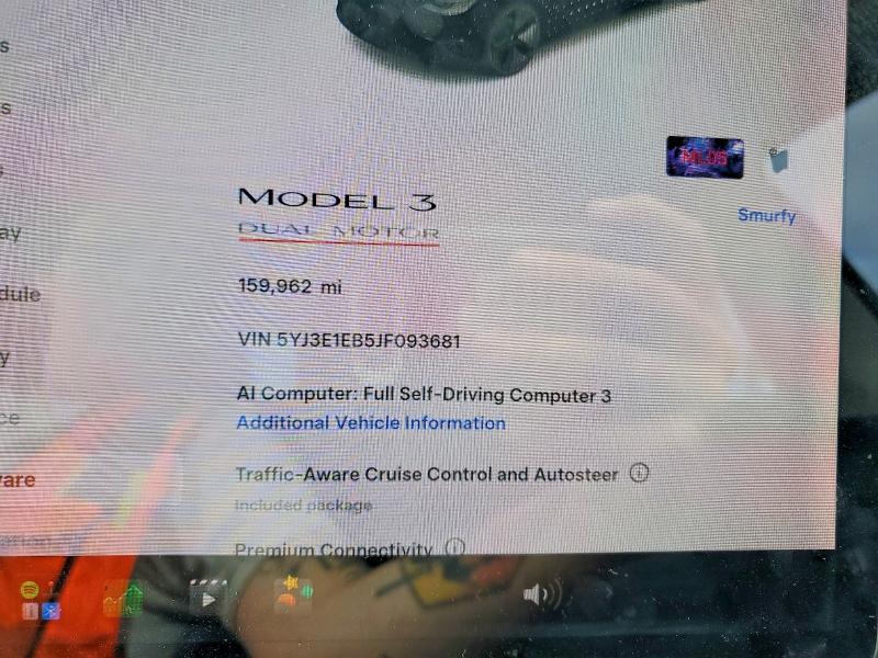 2018 Tesla Model 3 VIN 5YJ3E1EB5JF093681 COPART salvage auction — REAR END, Wa - Bill Of Sale, sold $1,300 on 2026-07-27 (photo 9)