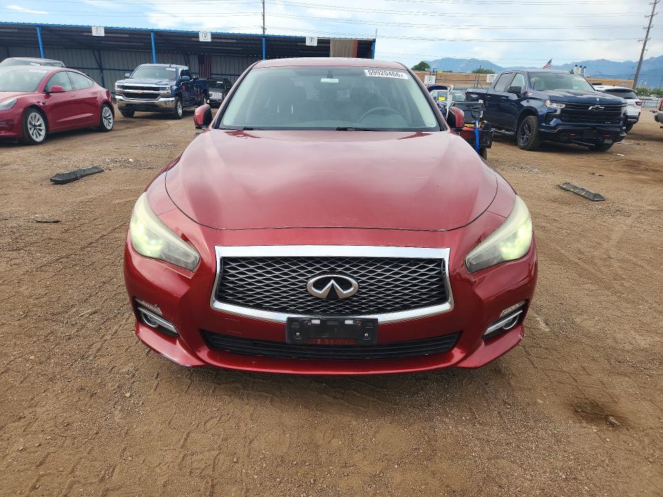 2014 Infiniti Q50 VIN JN1BV7AR7EM693099 COPART salvage auction — HAIL, Co - Certificate Of Title, sold $8,100 on 2026-08-12 (photo 5)