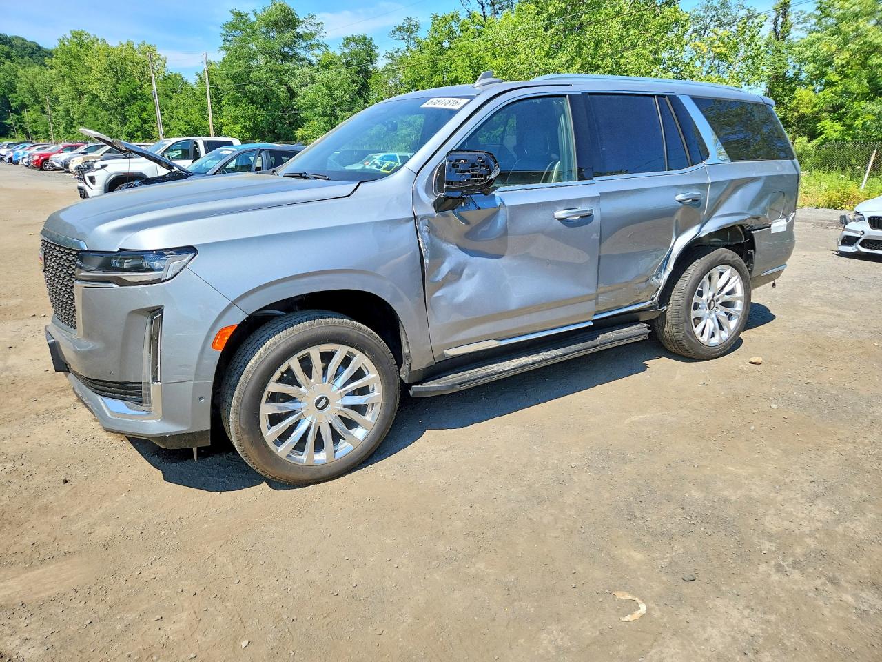 2024 Cadillac Escalade VIN 1GYS4BKLXRR358693 COPART salvage auction — Side, NY - MV-907A SALVAGE CERTIFICATE, sold $32,750 on 2026-08-11 (photo 1)