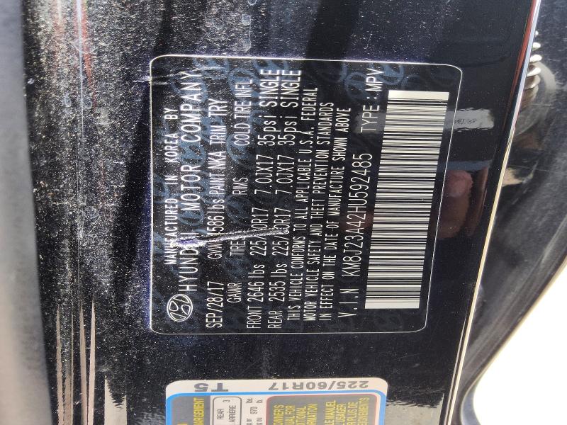 2017 Hyundai Tucson VIN KM8J23A42HU592485 COPART salvage auction — FRONT END, LA - CERTIFICATE OF TITLE, sold $125 on 2026-07-28 (photo 5)