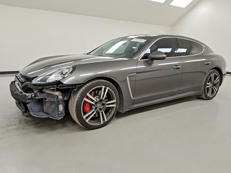 2014 Porsche Panamera VIN WP0AC2A75EL073079 COPART salvage auction — FRONT END, Tx - Certificate Of Title (P), sold $18,500 on 2026-08-11 (photo 1)