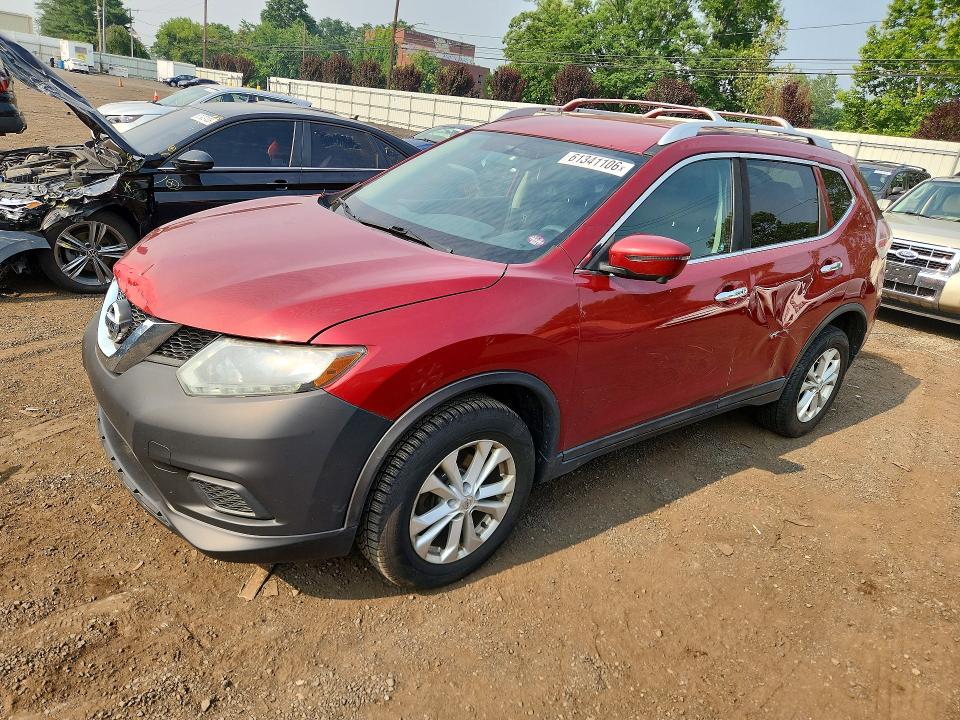 2015 Nissan Rogue VIN KNMAT2MV6FP538182 COPART salvage auction — SIDE, CT - CERT OF TITLE-SALVAGE, sold $700 on 2026-07-28 (photo 1)