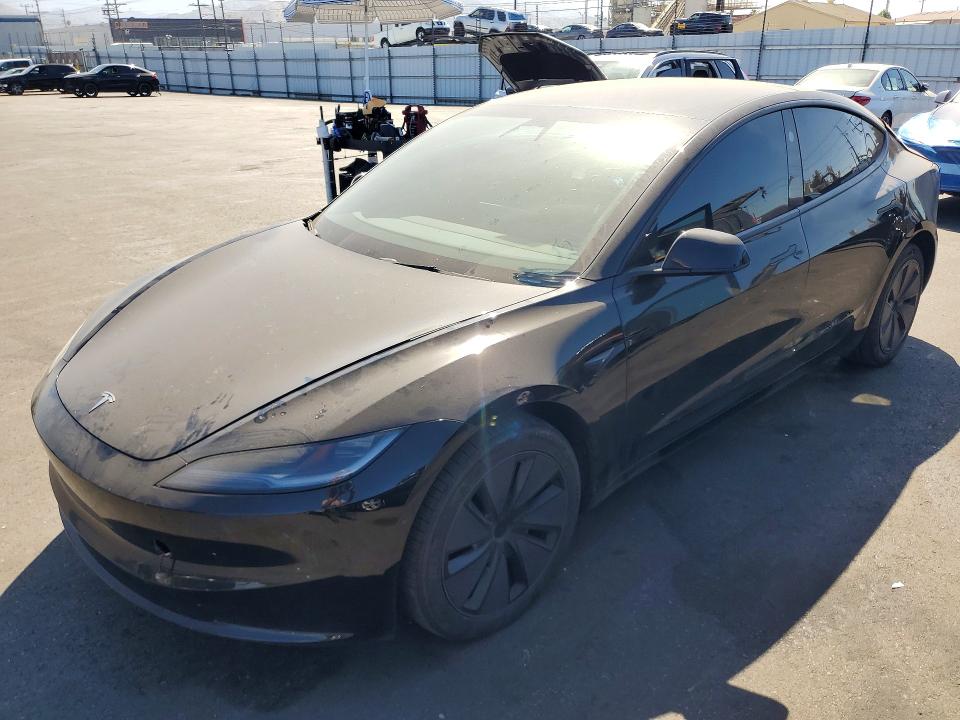 2025 Tesla Model 3 VIN 5YJ3E1EA0SF971879 COPART salvage auction — REAR END, Ca - Salvage Certificate, sold $11,600 on 2026-09-02 (photo 1)