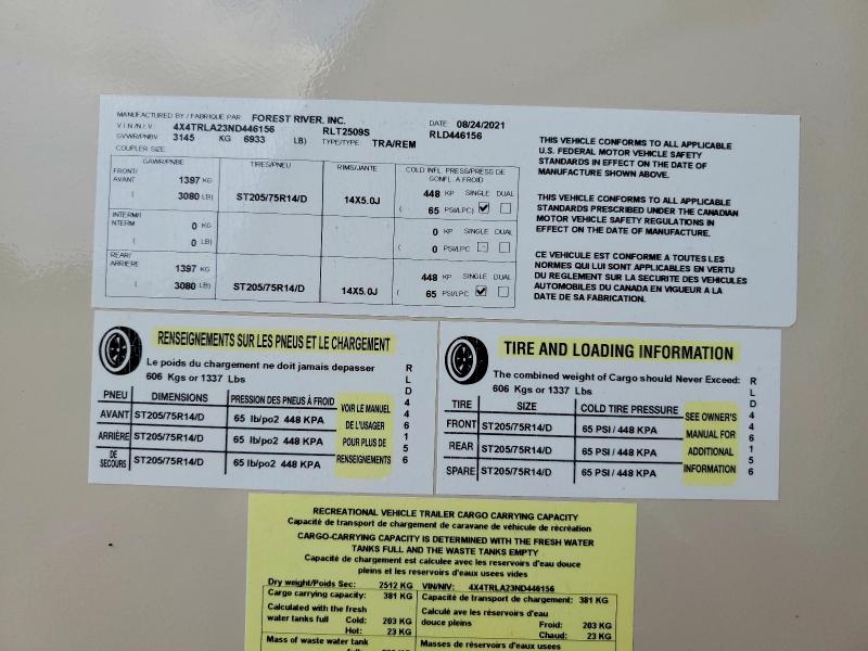2022 Forester river Recreational vehicle (rv) VIN 4X4TRLA23ND446156 COPART salvage auction — SIDE, ON - PERMIT NO BRAND - FIT, sold $200 on 2026-07-28 (photo 8)