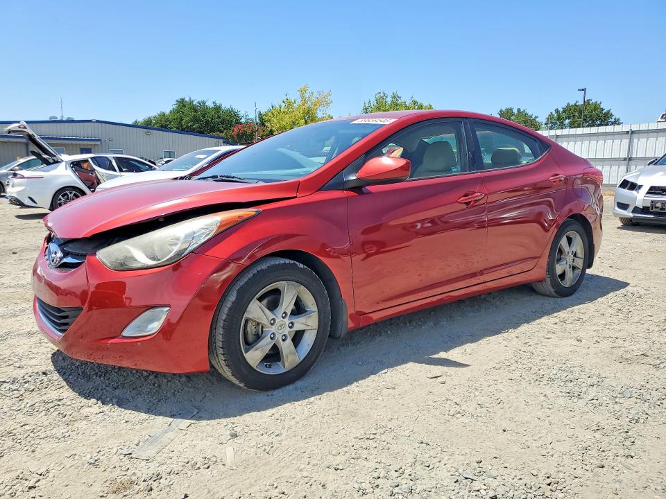 2013 Hyundai Elantra VIN KMHDH4AE8DU631861 COPART salvage auction — FRONT END, Ca - Salvage Certificate, sold $1,300 on 2026-07-09 (photo 1)