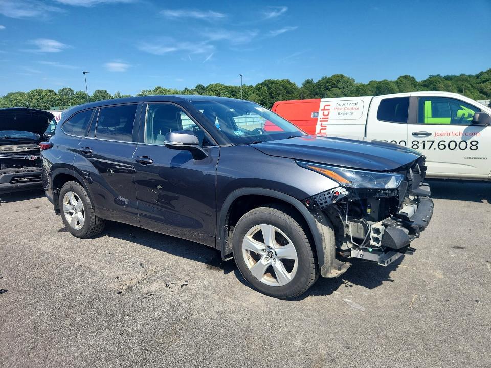2023 Toyota Highlander VIN 5TDKDRBHXPS007243 COPART salvage auction — FRONT END, MA - CERTIFICATE OF TITLE, sold $12,900 on 2026-07-15 (photo 4)