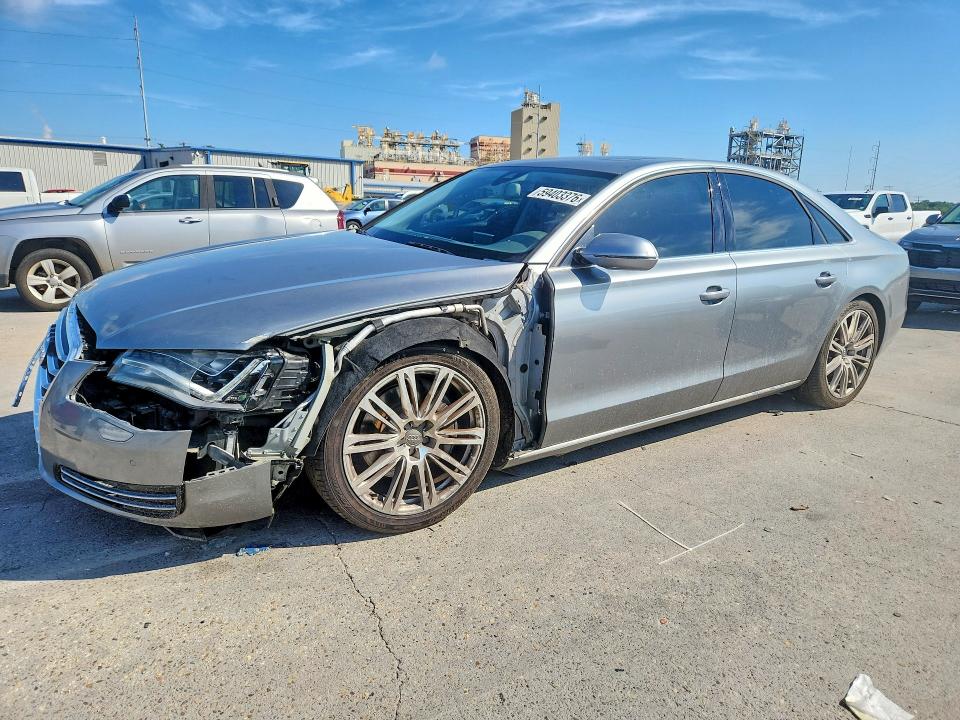 2013 Audi A8 VIN WAUAGAFD7DN030439 COPART salvage auction — FRONT END, LA - CERT OF TITLE-SALVAGE (P), sold $1,250 on 2026-07-27 (photo 1)