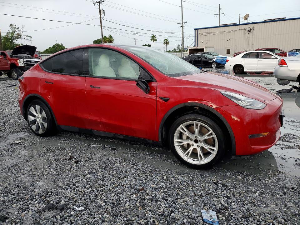 2021 Tesla Model y VIN 5YJYGDEDXMF110532 COPART salvage auction — SIDE, Tn - Certificate Of Title, sold $11,700 on 2026-07-31 (photo 4)
