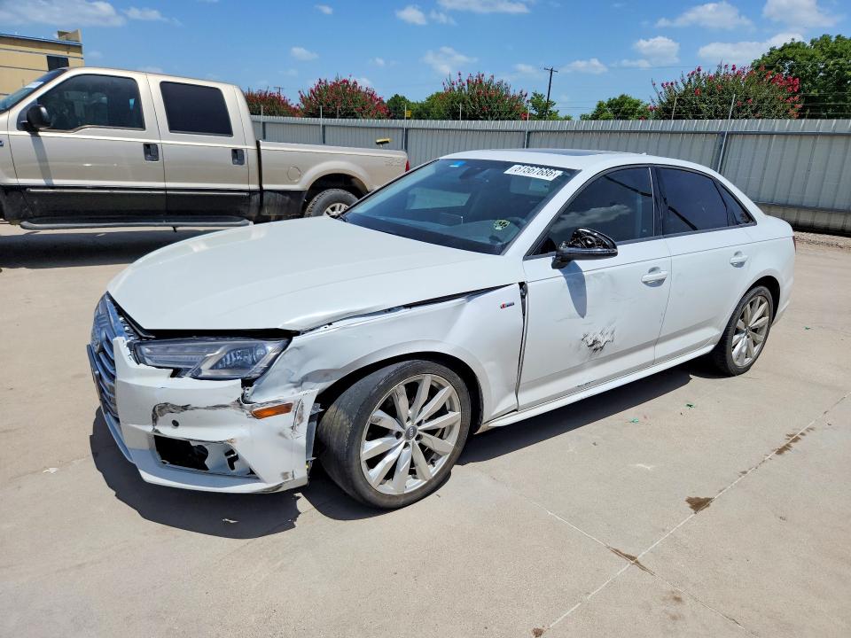 2018 Audi A4 VIN WAUKMAF42JN016103 COPART salvage auction — FRONT END, Tx - Salvage Vehicle Title, sold $175 on 2026-09-10 (photo 1)