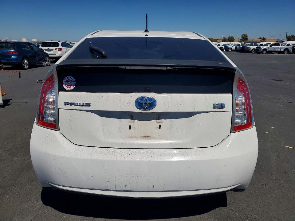 2012 Toyota Prius VIN JTDKN3DU4C1552933 COPART salvage auction — VANDALISM, CA - SALVAGE CERTIFICATE, sold $2,200 on 2026-07-20 (photo 6)