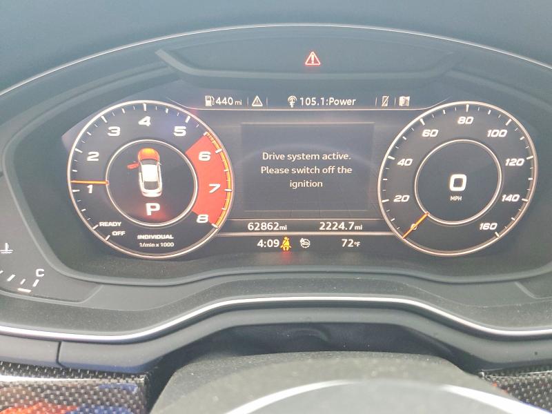 2019 Audi Rs5 VIN WAUB4CF54KA078146 COPART salvage auction — FRONT END, NJ - CERT OF TITLE-SALVAGE, sold $300 on 2026-07-29 (photo 9)