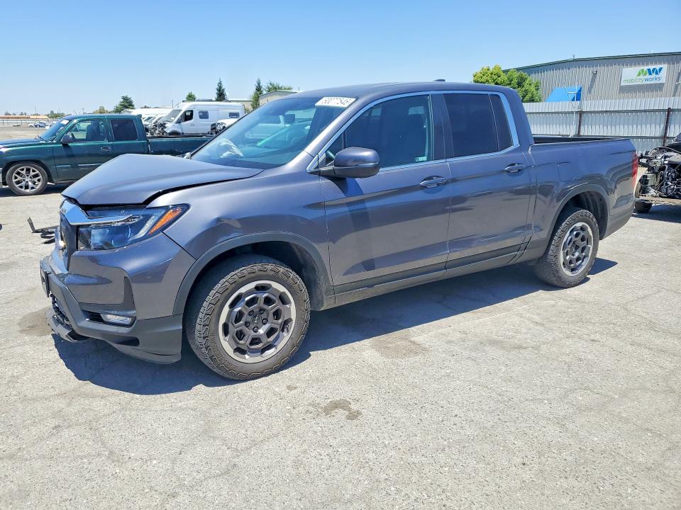 2024 Honda Ridgeline VIN 5FPYK3F47RB023693 COPART salvage auction — FRONT END, Ca - Salvage Certificate, sold $12,900 on 2026-08-14 (photo 1)