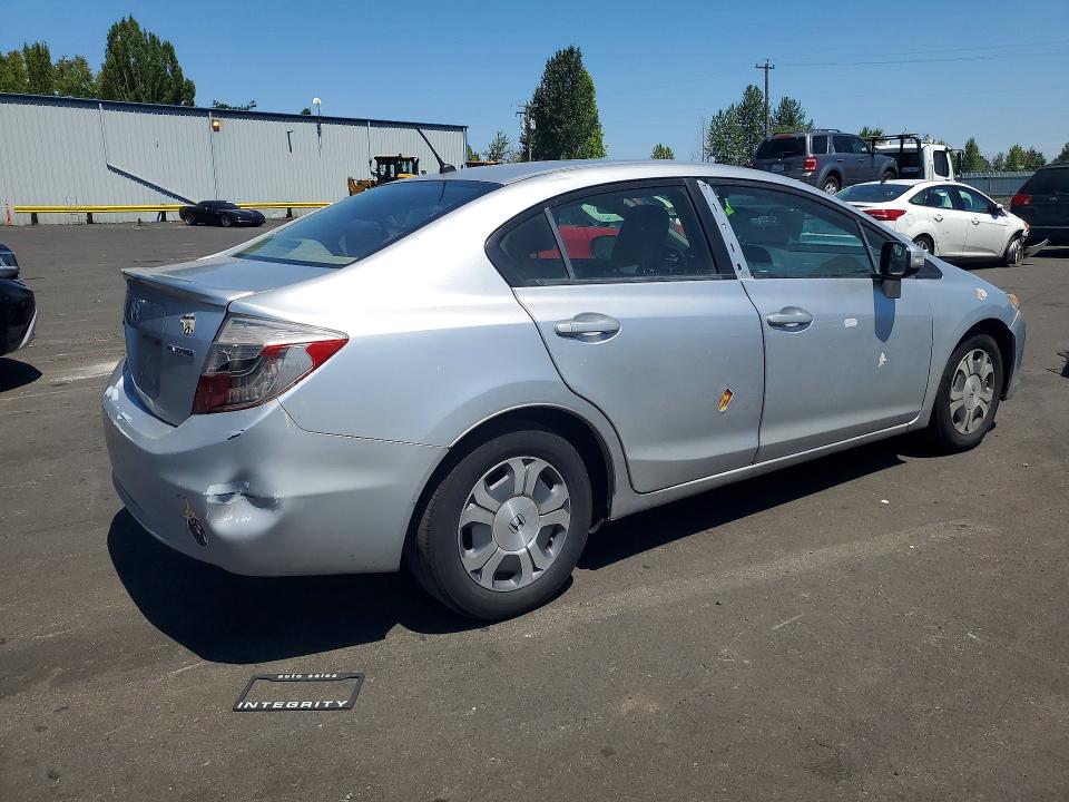 2012 Honda Civic VIN JHMFB4F24CS003270 COPART salvage auction — REAR END, Or - Certificate Of Title, sold $1,600 on 2026-07-22 (photo 3)
