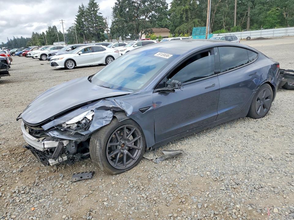 2023 Tesla Model 3 VIN 5YJ3E1EB8PF703517 COPART salvage auction — FRONT END, WA - BILL OF SALE, sold $9,900 on 2026-07-17 (photo 1)