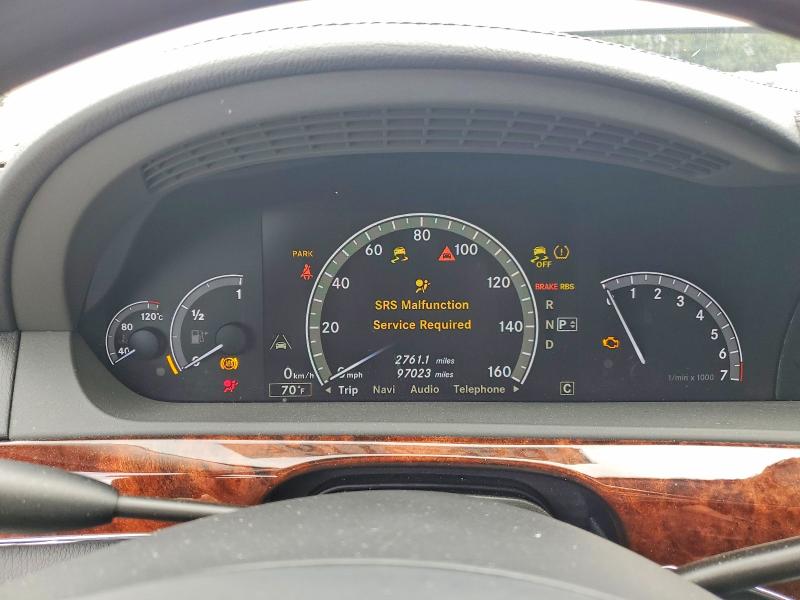 2010 Mercedes-benz S class VIN WDDNG9FB7AA300554 COPART salvage auction — REAR END, WA - BILL OF SALE, sold $550 on 2026-08-17 (photo 9)
