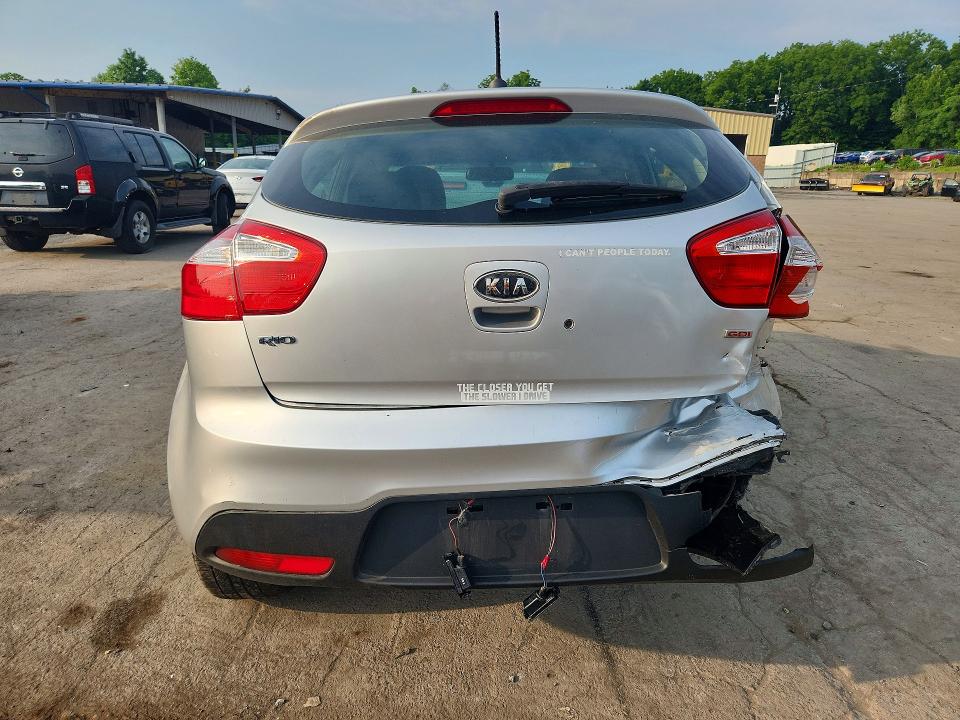 2012 Kia Rio VIN KNADM5A36C6040934 COPART salvage auction — REAR END, Ny - Mv-907A Salvage Certificate, sold $325 on 2026-07-28 (photo 6)