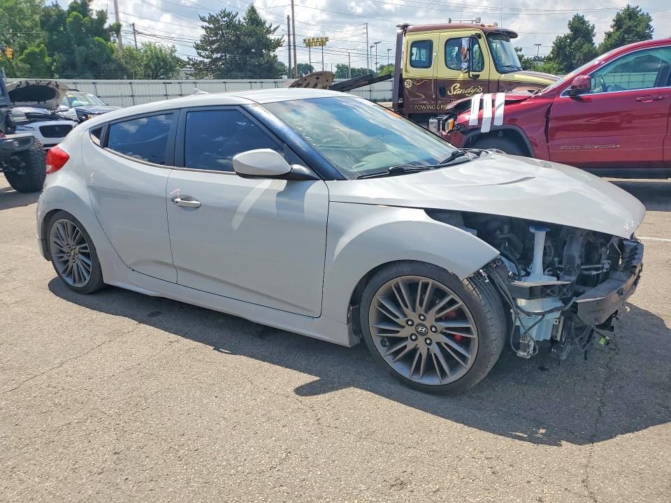 2013 Hyundai Veloster VIN KMHTC6AD2DU128887 COPART salvage auction — FRONT END, Oh - Cert Of Title-Salvage, sold $450 on 2026-07-17 (photo 4)