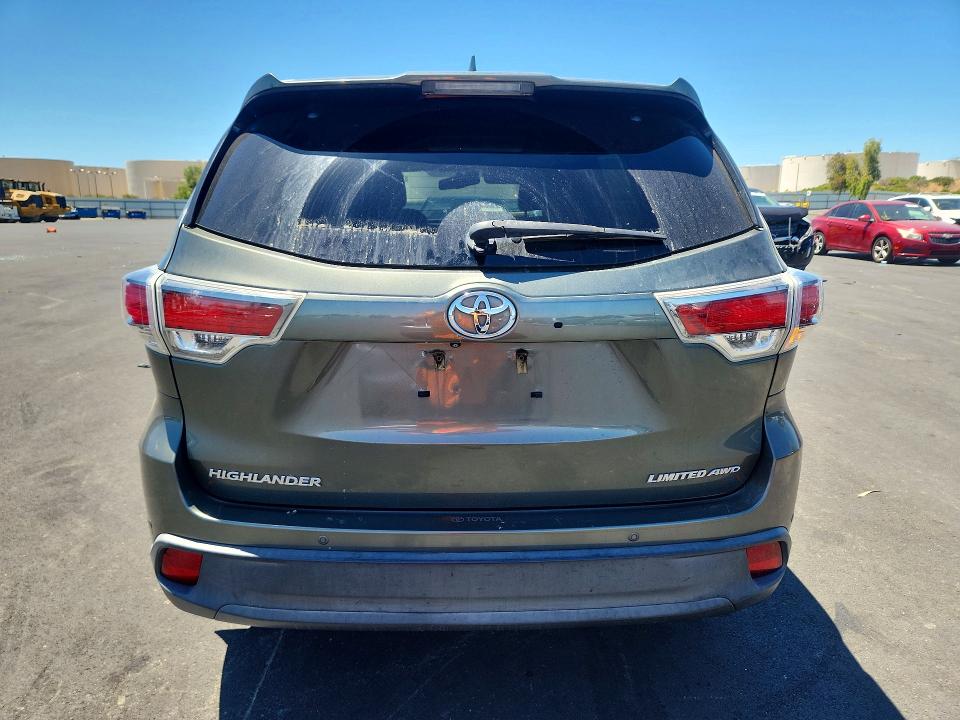 2016 Toyota Highlander VIN 5TDDKRFHXGS308779 COPART salvage auction — UNDERCARRIAGE, CA - SALVAGE CERTIFICATE, sold $6,400 on 2026-07-22 (photo 6)