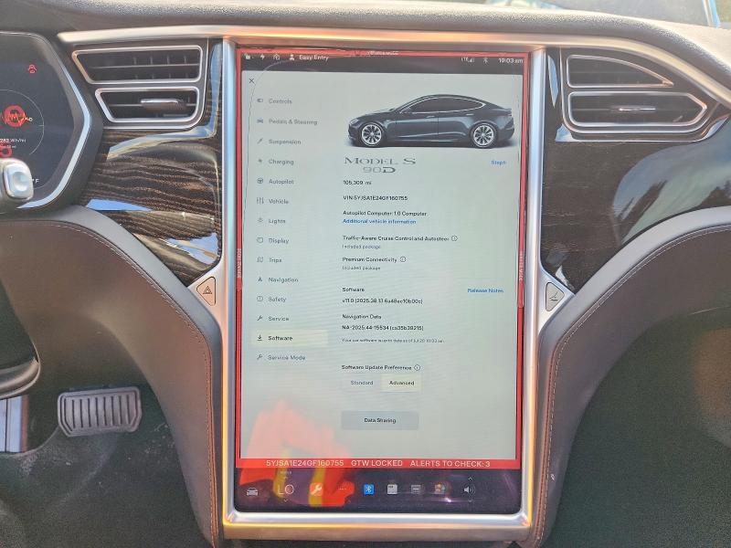 2016 Tesla Model s VIN 5YJSA1E24GF160755 COPART salvage auction — SIDE, WA - BILL OF SALE, sold $6,800 on 2026-07-31 (photo 9)