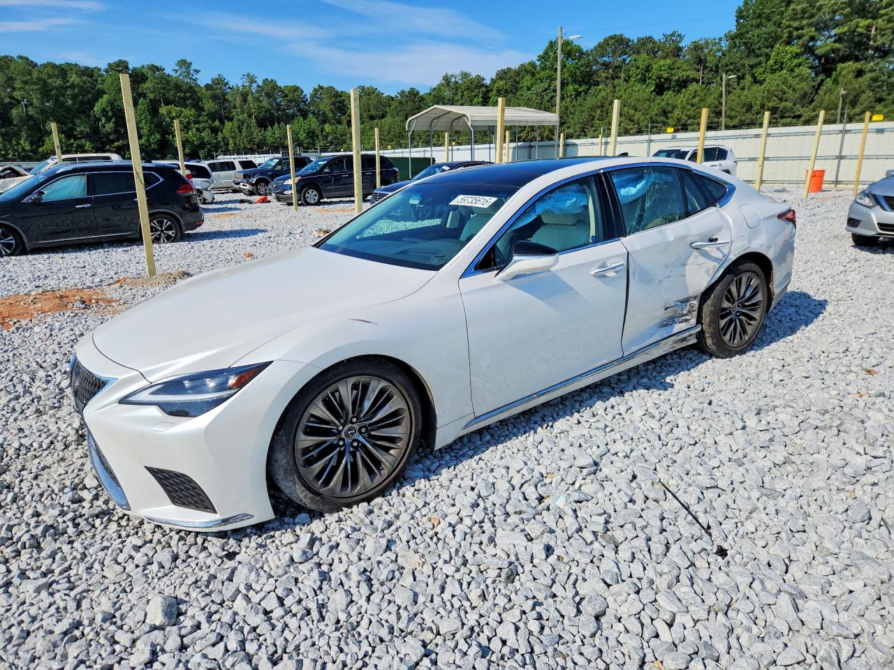 2023 Lexus LS 500 VIN JTHD51FF3P5018508 COPART salvage auction — Side, GA - CERT OF TITLE-SALVAGE, sold $33,750 on 2026-08-11 (photo 1)