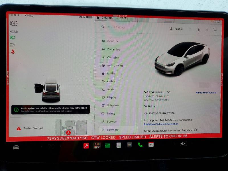 2022 Tesla Model y VIN 7SAYGDEEXNA017150 COPART salvage auction — ALL OVER, FL - CERT OF TITLE SLVG REBUILDABLE, sold $5,500 on 2026-07-24 (photo 9)