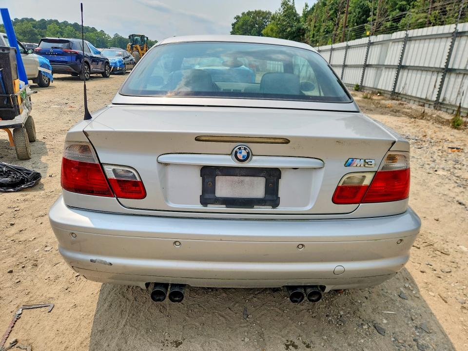 2003 BMW M3 VIN WBSBR93483PK00775 COPART salvage auction — MECHANICAL, Va - Certificate Of Title, sold $7,300 on 2026-08-04 (photo 6)