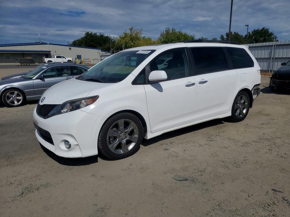 2014 Toyota Sienna VIN 5TDXK3DC9ES500239 COPART salvage auction — REAR END, Ca - Salvage Certificate, sold $25 on 2026-07-28 (photo 1)