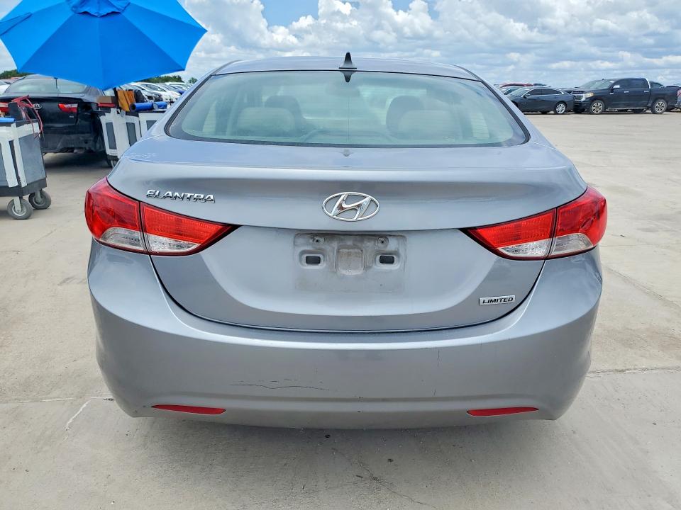 2013 Hyundai Elantra VIN KMHDH4AE5DU518899 COPART salvage auction — WATER/FLOOD, Tx - Salvage Title-Flood Damage, sold $525 on 2026-07-30 (photo 6)