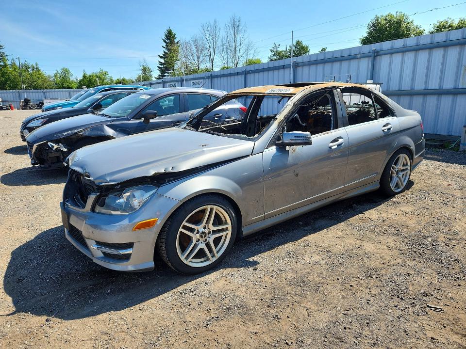 2013 Mercedes-benz C class VIN WDDGF4HBXDA743491 COPART salvage auction — BURN, On - Permit Irrepairable, sold $325 on 2026-07-30 (photo 1)