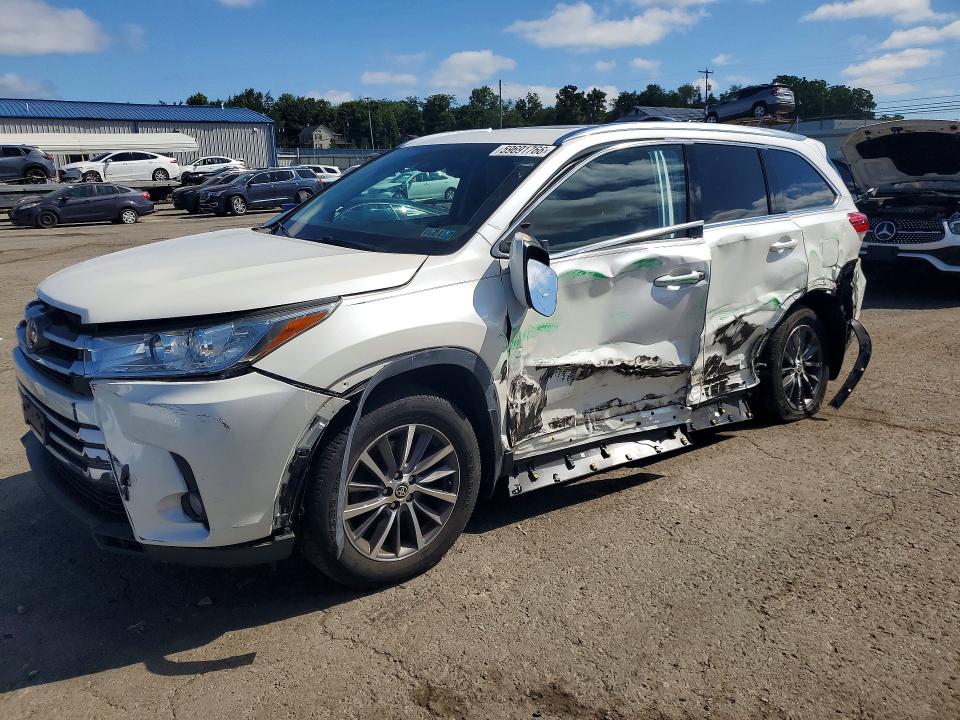 2019 Toyota Highlander VIN 5TDJZRFH3KS745031 COPART salvage auction — SIDE, Pa - Certificate Of Salvage, sold $9,000 on 2026-07-17 (photo 1)