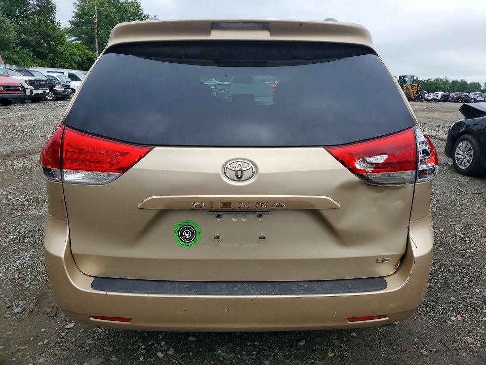 2011 Toyota Sienna VIN 5TDKK3DC2BS086517 COPART salvage auction — MECHANICAL, Nj - Certificate Of Title, sold $1,950 on 2026-07-13 (photo 6)
