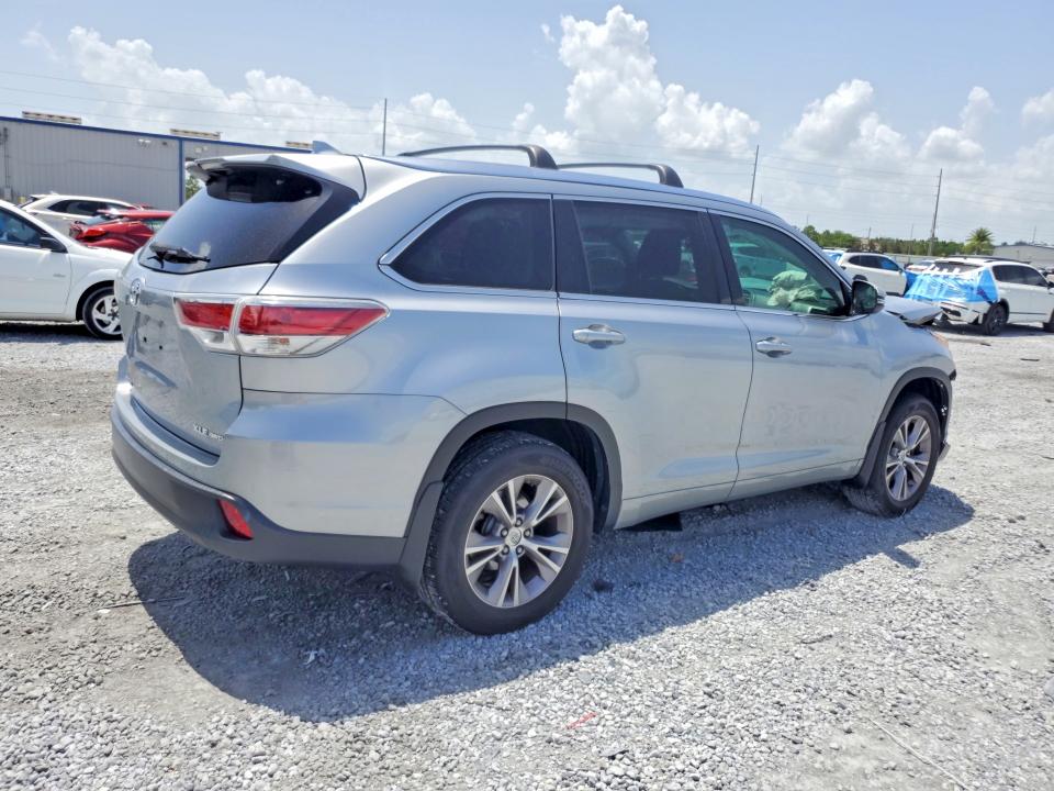 2014 Toyota Highlander VIN 5TDJKRFH4ES036472 COPART salvage auction — FRONT END, FL - CERTIFICATE OF DESTRUCTION, sold $325 on 2026-07-24 (photo 3)