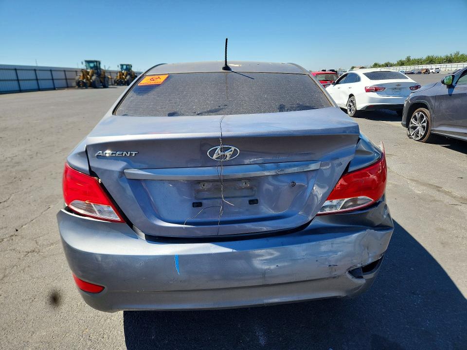 2015 Hyundai Accent VIN KMHCT4AEXFU872320 COPART salvage auction — REAR END, Ca - Salvage Certificate, sold $300 on 2026-07-23 (photo 6)