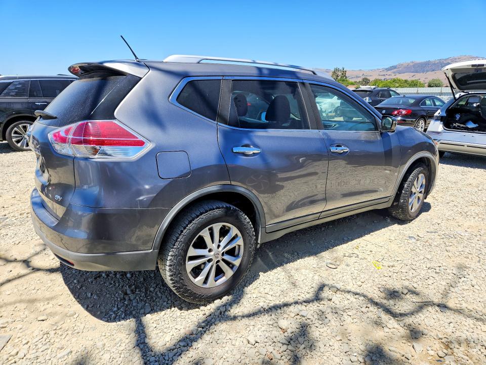 2016 Nissan Rogue VIN KNMAT2MT3GP707753 COPART salvage auction — FRONT END, Ca - Salvage Certificate, sold $1,250 on 2026-07-14 (photo 3)