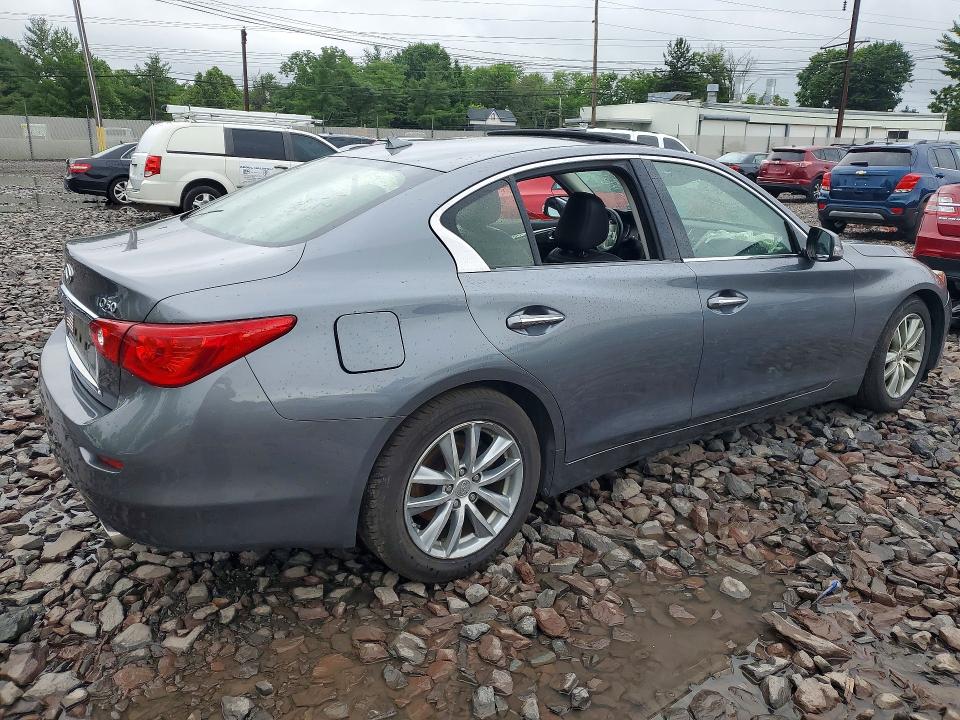 2015 Infiniti Q50 VIN JN1BV7ARXFM421339 COPART salvage auction — VANDALISM, Pa - Certificate Of Salvage, sold $1,550 on 2026-07-13 (photo 3)