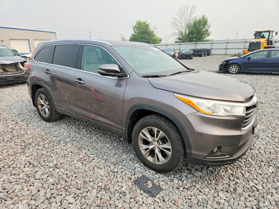 2014 Toyota Highlander VIN 5TDJKRFH1ES068778 COPART salvage auction — HAIL, Wi - Certificate Of Title, sold $175 on 2026-07-27 (photo 4)