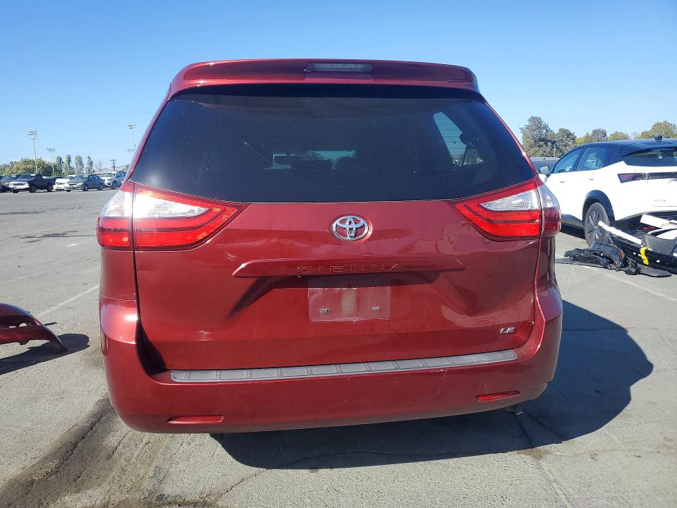 2015 Toyota Sienna VIN 5TDKK3DCXFS601057 COPART salvage auction — FRONT END, CA - SALVAGE CERTIFICATE, sold $1,050 on 2026-07-24 (photo 6)