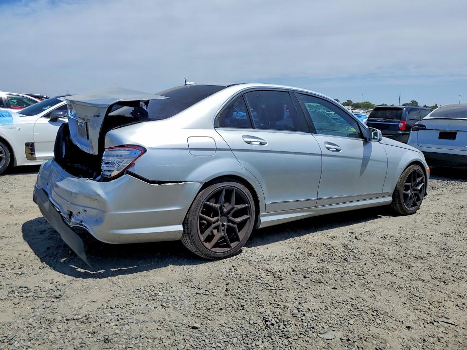 2014 Mercedes-benz C-klasse VIN WDDGF4HB3ER319654 COPART salvage auction — REAR END, Ca - Salvage Certificate, sold $1,200 on 2026-07-14 (photo 3)