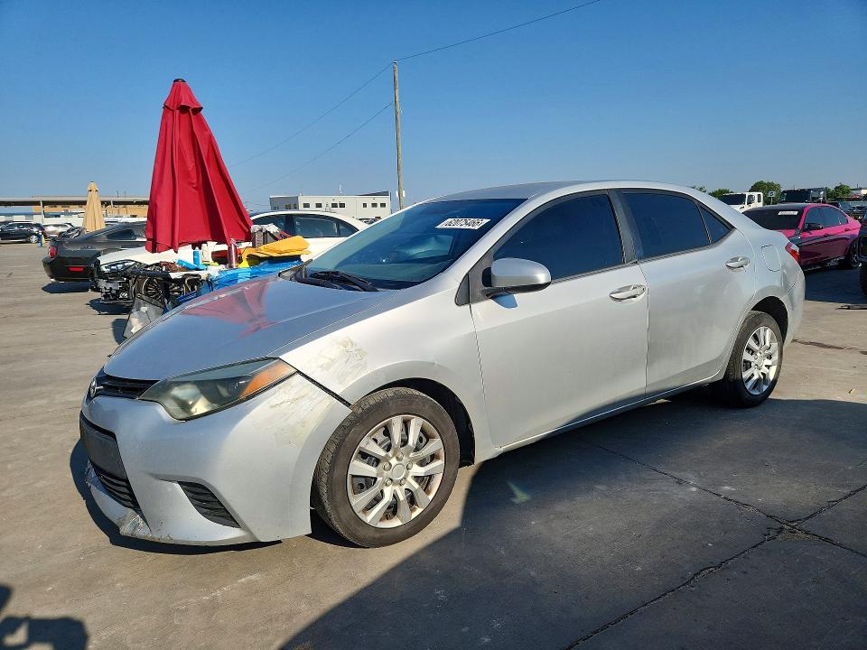 2014 Toyota Corolla VIN 5YFBURHE8EP010905 COPART salvage auction — SIDE, TX - CERTIFICATE OF TITLE (P), sold $2,100 on 2026-07-27 (photo 1)