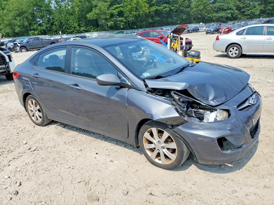 2013 Hyundai Accent VIN KMHCU4AE9DU379917 COPART salvage auction — FRONT END, Ma - Cert Of Title-Reconstrctd Coll, sold $325 on 2026-07-23 (photo 4)